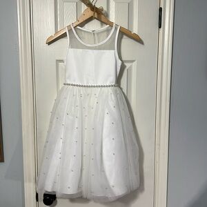 Formal girls size 8 dress with pearl accents — flower girl dress